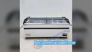 Commercial Curved Glass Island Freezer Best Cooling Solution