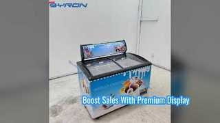 Commercial Glass Top Chest Freezer for Ice Cream Display