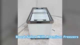 Supermarket Top Glass Freezer Customized Logo Display