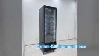 Professional 450L Upright Glass Door Freezer Showcase