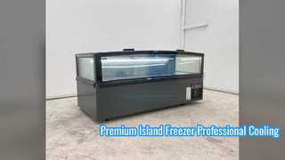 Professional Island Freezer Display High Capacity Cooling