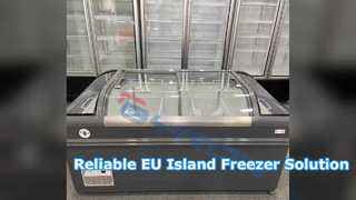 Commercial EU Island Freezer Manual Control for Retail